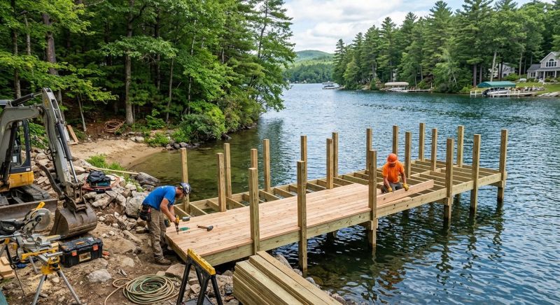 Wood Dock Installation in Overland Park, KS