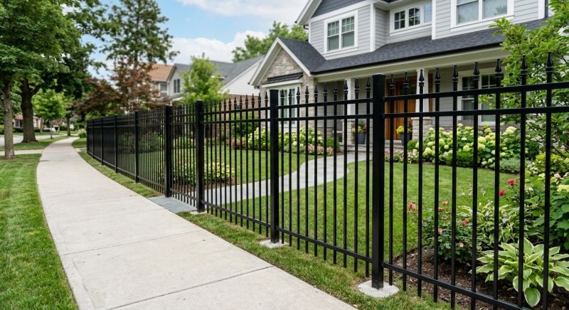 Black Metal Fence Installation in Grand Rapids, MI