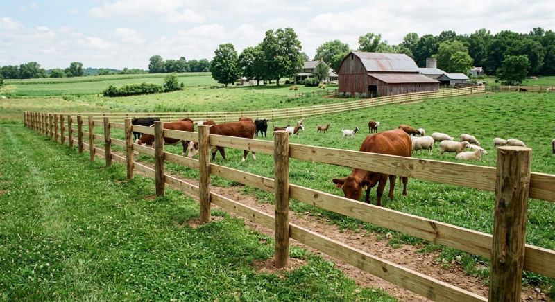 Wooden Farm Fence Installation in Sacramento, CA
