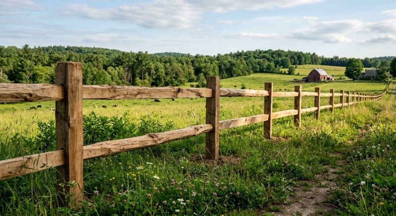 Wooden Farm Fence Installation in Roseville, CA
